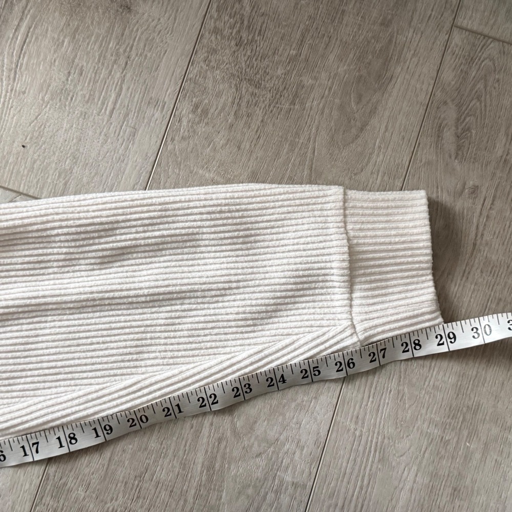 Alo Yoga Muse Ribbed Jogger Sweatpants in Bone Drawstring HIgh Rise - Small - Picture 5 of 6